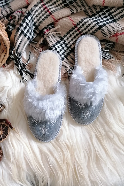 Warme Filzpantoffeln mit Schafwolle SNOW